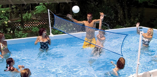 Каркасный бассейн Intex Ultra Frame 732x366x132 см + комб. ф/насос, лестница, тент, подстилка, наб. д/чистки, волейб. сетка (26368)