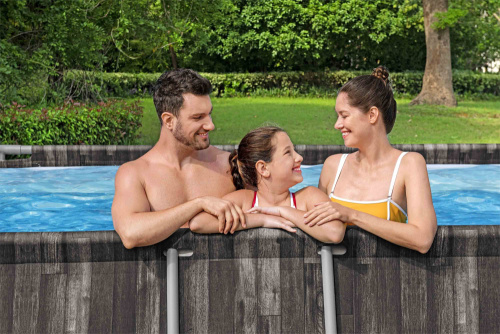 Каркасный овальный бассейн Bestway Power Steel 732х366х132 см + фильтр-насос 9463 л/ч, лестница, тент (561ES BW)