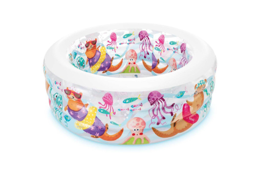 Детский надувной бассейн 152х56 см "Аквариум" 360 л, от 6 лет, надувное дно (Intex 58480)