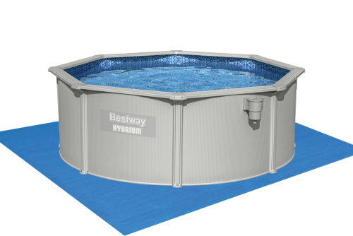 Стальной бассейн Bestway Hydrium Pool Set 360х120 см + песочный ф/насос 3028 л/ч, лестница, тент, подстилка (56574 BW)