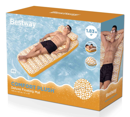 Надувной матрас для плавания 183x84 см "Comfort Plush Deluxe" (Bestway 43836 BW)