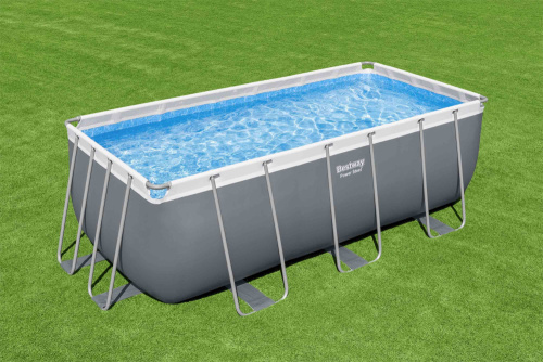 Каркасный прямоугольный бассейн Bestway 412х201х122 см + песочный ф/насос 3028 л/ч, лестница (56457 BW)