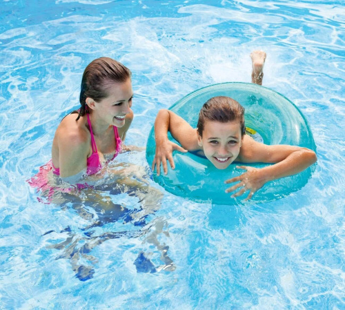 Надувной круг 76 см "Прозрачный", от 8 лет (Intex 59260)