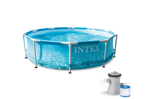 Каркасный бассейн Intex Beachside Metal Frame 305х76 см + фильтр-насос 1250 л/ч (28208)