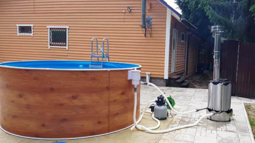 Дровяной водонагреватель для бассейна Termopool Volcano Pro 30 (35 кВт, спираль 25 метров, 16 витков)