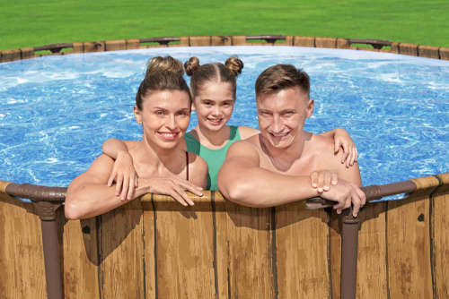 Каркасный бассейн Bestway 427х107 см + фильтр-насос 3028 л/ч, тент, лестница (561JM BW)