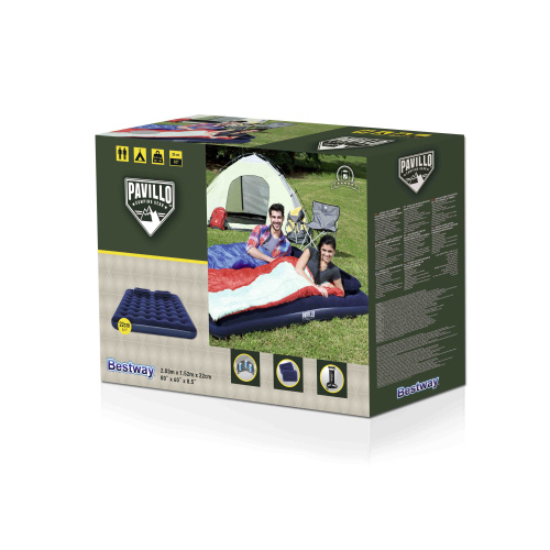 Надувной матрас 152х203х22 см, с подушками и насосом (Bestway 67374 BW)