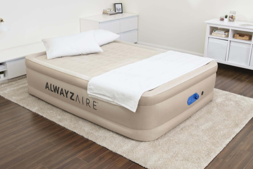 Надувная кровать AlwayzAire Fortech 152х203х51 см, встроенный насос 220V с автоподкачкой (Bestway 69054 BW)