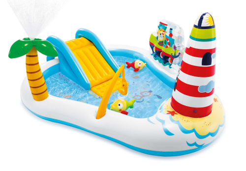 Игровой центр "Веселая рыбалка" с горкой и распылителем, 218х188х99 см, от 3 лет (Intex 57162)