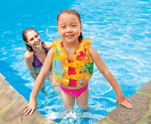 Жилет для плавания 41х30 см "Тропические Друзья" от 3 до 5 лет (Intex 59661)