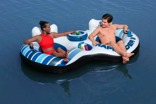 Надувной круг-кресло для отдыха на воде для двоих 251х132 см (Bestway 43113 BW)