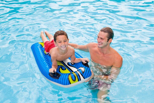 Надувной плот 112х62 см с ручками, 2 цвета, от 6 лет (Intex 58165)