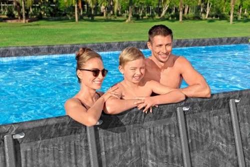 Каркасный бассейн Bestway APX 365, 732х366х132 см + песочный фильтр-насос 6056 л/ч, тент, лестница, наполнитель Polysphere (561KG BW)