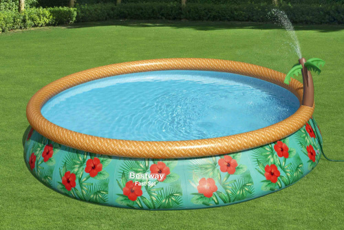 Бассейн надувной Bestway Fast Set Paradise Palms 457х84 см + фильтр-насос 2006 л/ч (57416 BW)