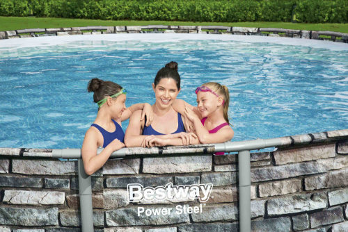 Каркасный бассейн Bestway 671х132 см + фильтр-насос 9463 л/ч, тент, лестница (56889 BW)