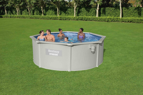 Стальной бассейн Bestway Hydrium Pool Set 360х120 см + песочный ф/насос 3028 л/ч, лестница, тент, подстилка (56574 BW)