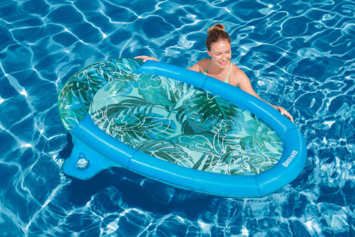 Надувной матрас-шезлонг для плавания с сеткой 171х94х16 см, до 130кг (43552 BW)