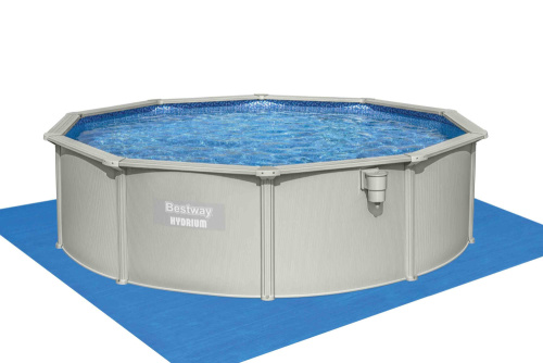Стальной бассейн Bestway Hydrium Pool Set 460х120 см + песочный ф/насос 5678 л/ч, лестница, тент, подстилка (56384 BW)
