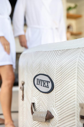 СПА-бассейн Intex PureSpa Chevron Deluxe 124/175х71 см с круговым пузырьковым массажем, хлоргенератор (28446)