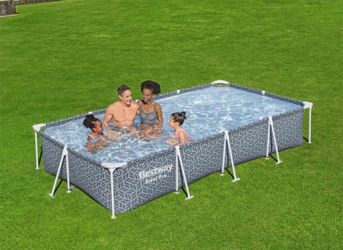 Каркасный прямоугольный бассейн Bestway 366х201х66 см + фильтр-насос 1249 л/ч (561FV BW)