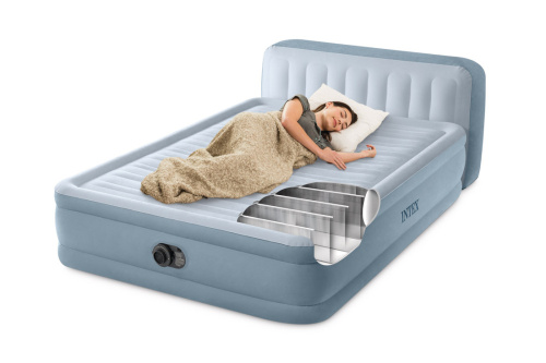 Надувная кровать Dura-Beam Deluxe Series 152х236х86 см, встроенный насос 220V (Intex 64450)