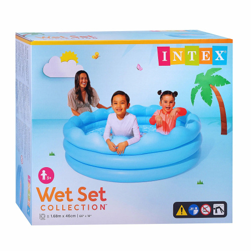 Детский надувной бассейн "Край волны", 168х46 см, 575 л, от 3 лет (Intex 56191)