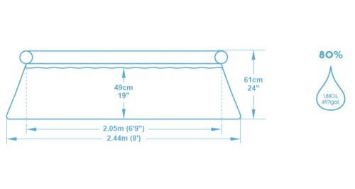 Бассейн надувной Bestway Fast Set Pools 244х61 см + фильтр-насос 1249 л/ч (57450 BW)