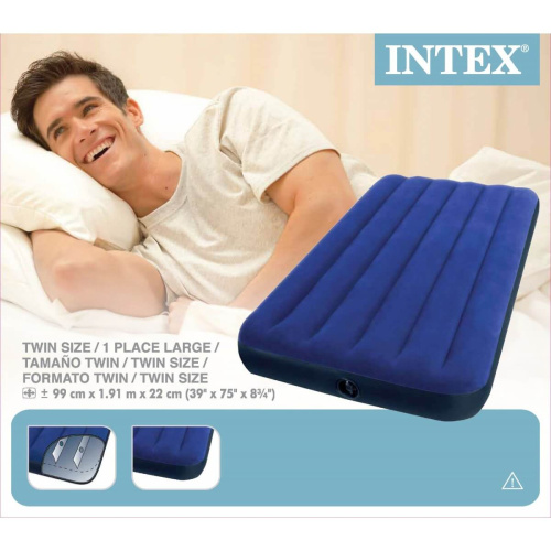 Надувной матрас Classic Downy Bed 99х191х22 см (Intex 68757)