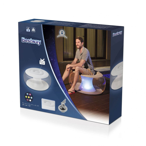 Надувное кресло Poolsphere с LED-подсветкой, 82x82x41 см (Bestway 75085 BW)