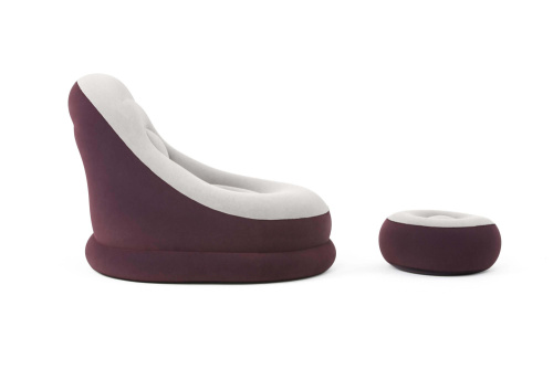 Кресло надувное Comfort Cruiser Lounger 121х100х86 см, с пуфиком для ног 54х54х26 см (Bestway 75053 BW)