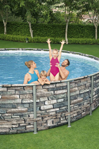 Каркасный бассейн Bestway 671х132 см + фильтр-насос 9463 л/ч, тент, лестница (56889 BW)