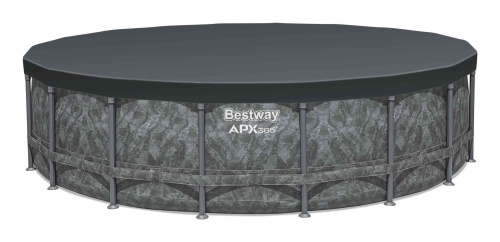 Каркасный бассейн Bestway APX 365, 549х132 см + песочный фильтр-насос 6056 л/ч, тент, лестница, наполнитель Polysphere (561KC BW)