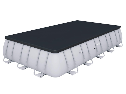 Каркасный прямоугольный бассейн Bestway 671х366х132 см + фильтр-насос 5678 л/ч, тент, лестница, настил (56470/56272 BW)