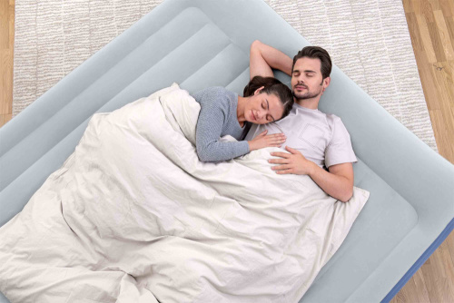 Надувная кровать Tritech 203x193x56 см, с подголовником, встроенный насос 220V (Bestway 67692 BW)