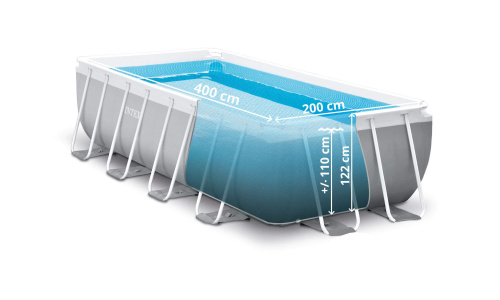Каркасный бассейн Intex Prism Frame 400х200х122 см + фильтр-насос 2006 л/ч, лестница (26790)