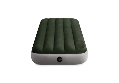 Надувной матрас Downy Airbed Fiber-Tech 76х191х25 см, со встроенным ножным насосом (Intex 64760)
