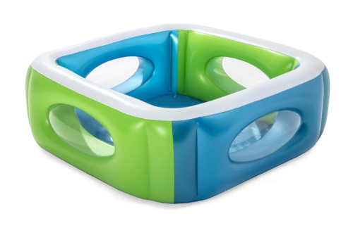 Детский надувной бассейн 168х168х56 см с окошками 565 л, от 6 лет (Bestway 51132 BW)