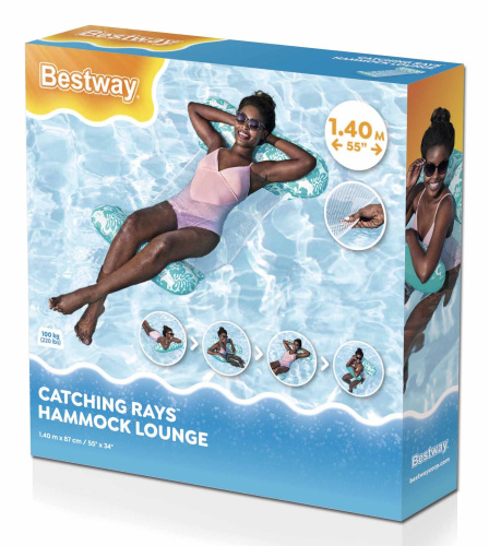 Надувной матрас-шезлонг для плавания 140х87 см "Голубые цветы" (Bestway 43839 BW)