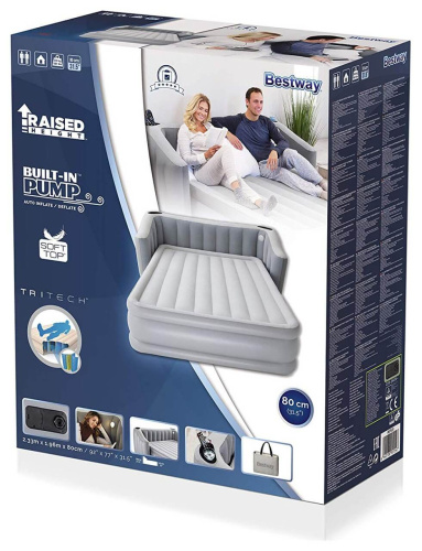 Надувная кровать Tritech Fullsleep Wingback 196х233х80 см, встроенный насос 220V (Bestway 67620 BW)
