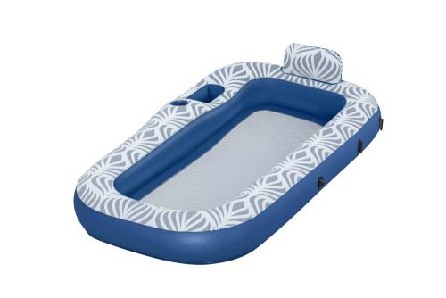 Надувной шезлонг для плавания 198x112 см с навесом, сеткой и подстаканником (Bestway 43732 BW)