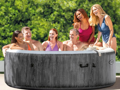 СПА-бассейн Intex PureSpa Greywood Deluxe 165/216х71 см с круговым пузырьковым массажем (28442)