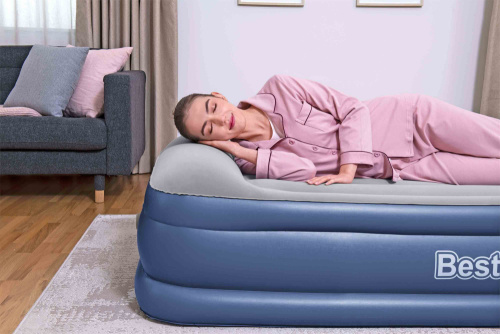 Надувная кровать Tritech 191x97x46 см, с подголовником, встроенный насос 220V (Bestway 67628 BW)