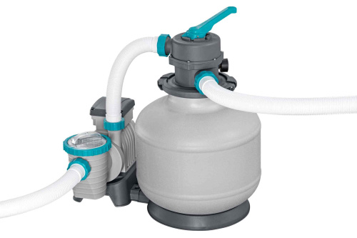 Стальной бассейн Bestway Hydrium Pool Set 488х132 см + песочный ф/насос 6056 л/ч, наполнитель Polysphere, лестница, тент, подстилка (561CU BW)