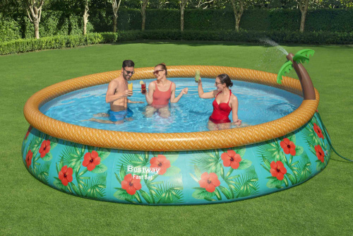 Бассейн надувной Bestway Fast Set Paradise Palms 457х84 см + фильтр-насос 2006 л/ч (57416 BW)