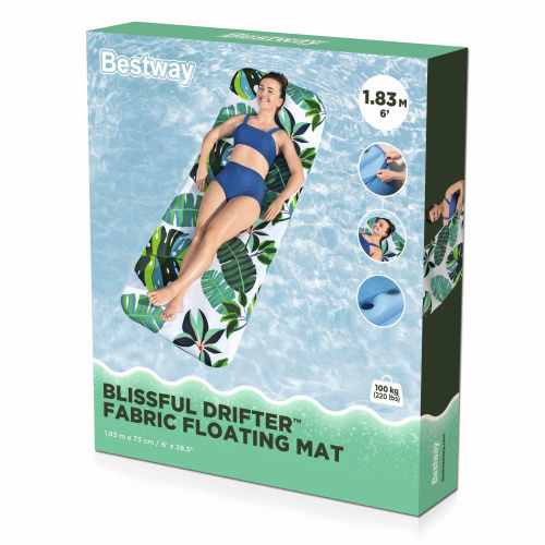Надувной матрас для плавания 183x73 см, с тканевым чехлом (Bestway 43731 BW)