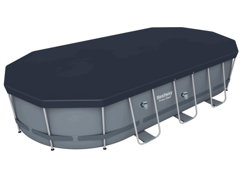 Каркасный овальный бассейн Bestway 549х274х122 см + фильтр-насос 5678 л/ч, лестница, тент (56710 BW)