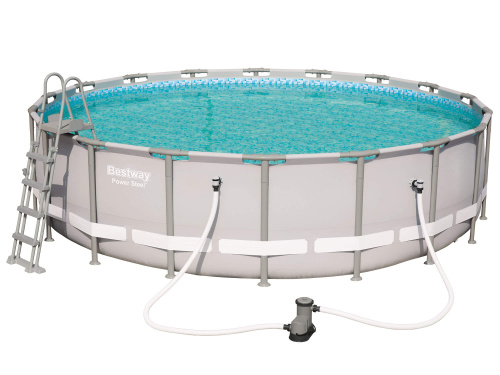 Каркасный бассейн Bestway 549х132 см + фильтр-насос 5678 л/ч, тент, лестница, подстилка (56427/56232 BW)