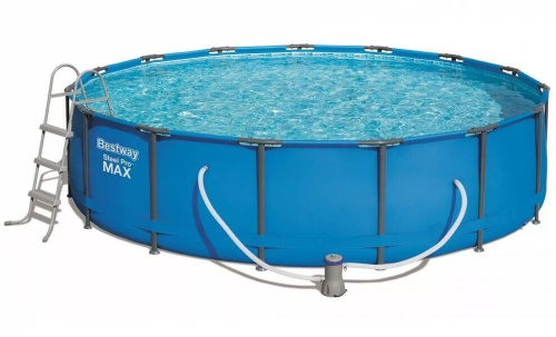 Каркасный бассейн Bestway 457х122 см + фильтр-насос 3028 л/ч, лестница (56830 BW)