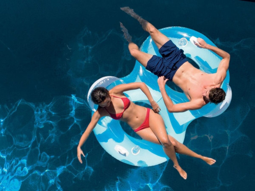 Надувной двойной круг-шезлонг для плавания, 198х117 см (Intex 56800)