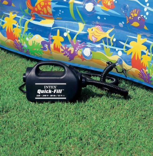 Насос электрический Quick-Fill High PS 12В/220В 3 насадки в комплекте (Intex 68609)